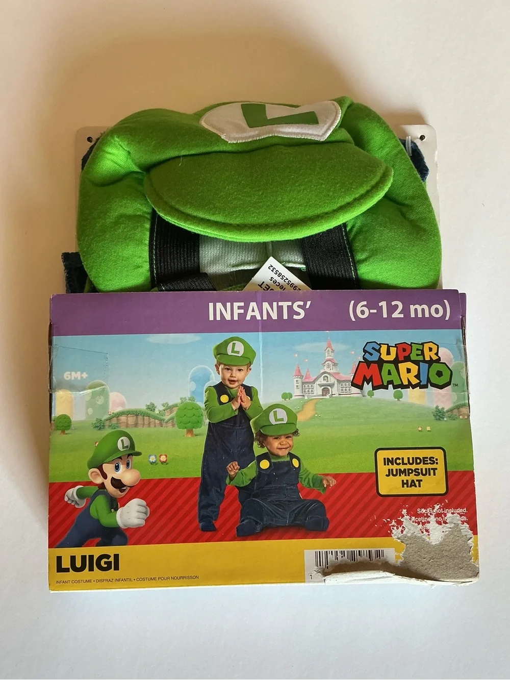 NWT Nintendo Luigi Super Mario Halloween Costume Infant Size 6-12mos by Disguise